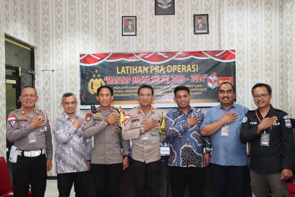 Latihan Pra Operasi Mantap Brata Seligi, Polres Natuna Siap Bersinergi Amankan Pemilu 2023-2024