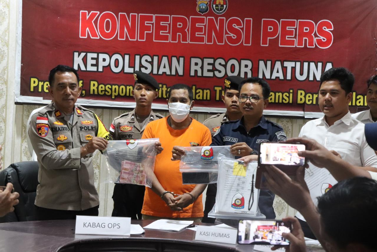 Dana Bansos Untuk Judi Online, Oknum Pegawai Kantor Pos di Tangkap Sat Reskrim Polres Natuna