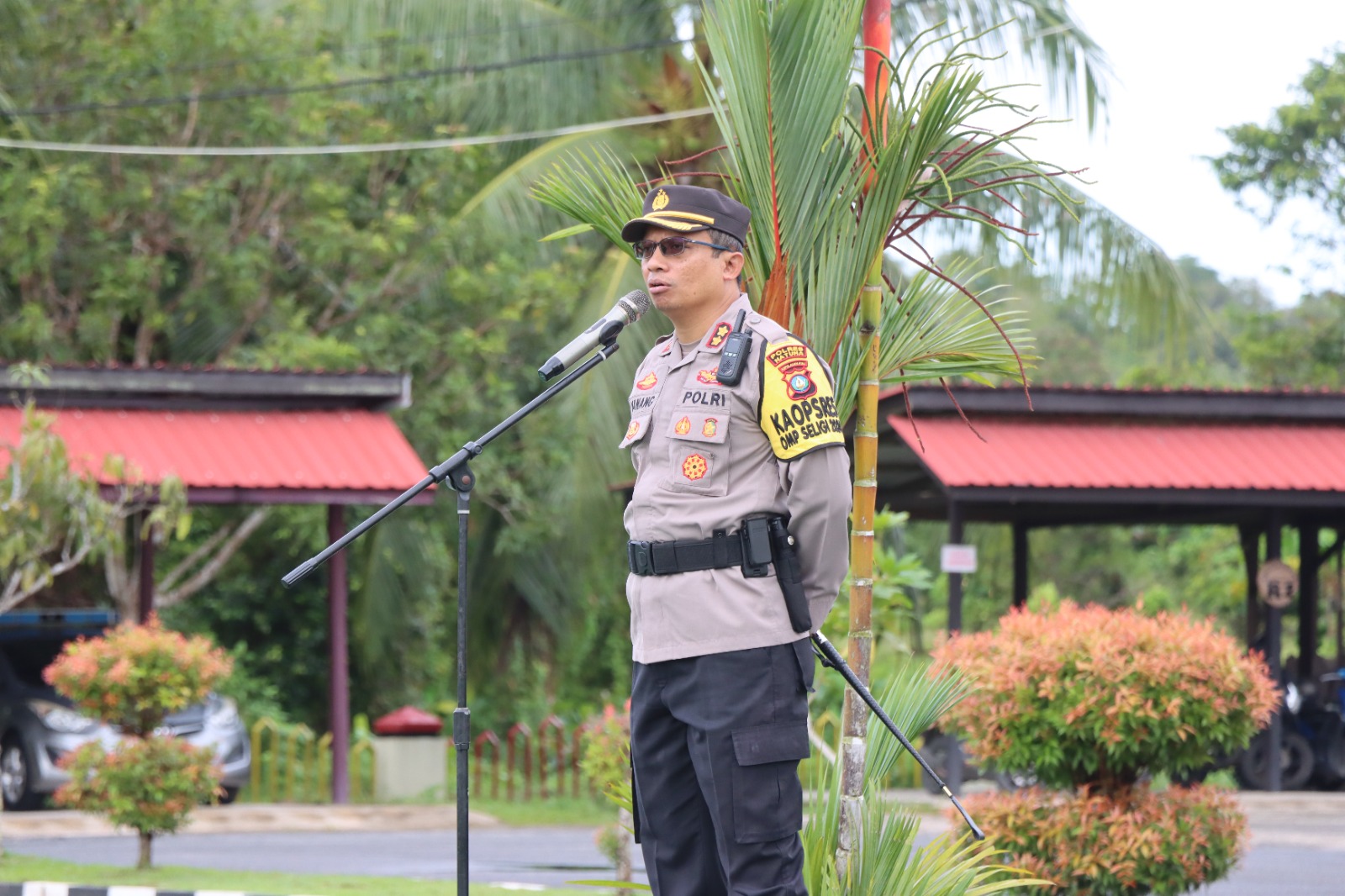 Kapolres Natuna Pimpin Apel Pergeseran Pasukan untuk Pengamanan TPS Pilkada 2024