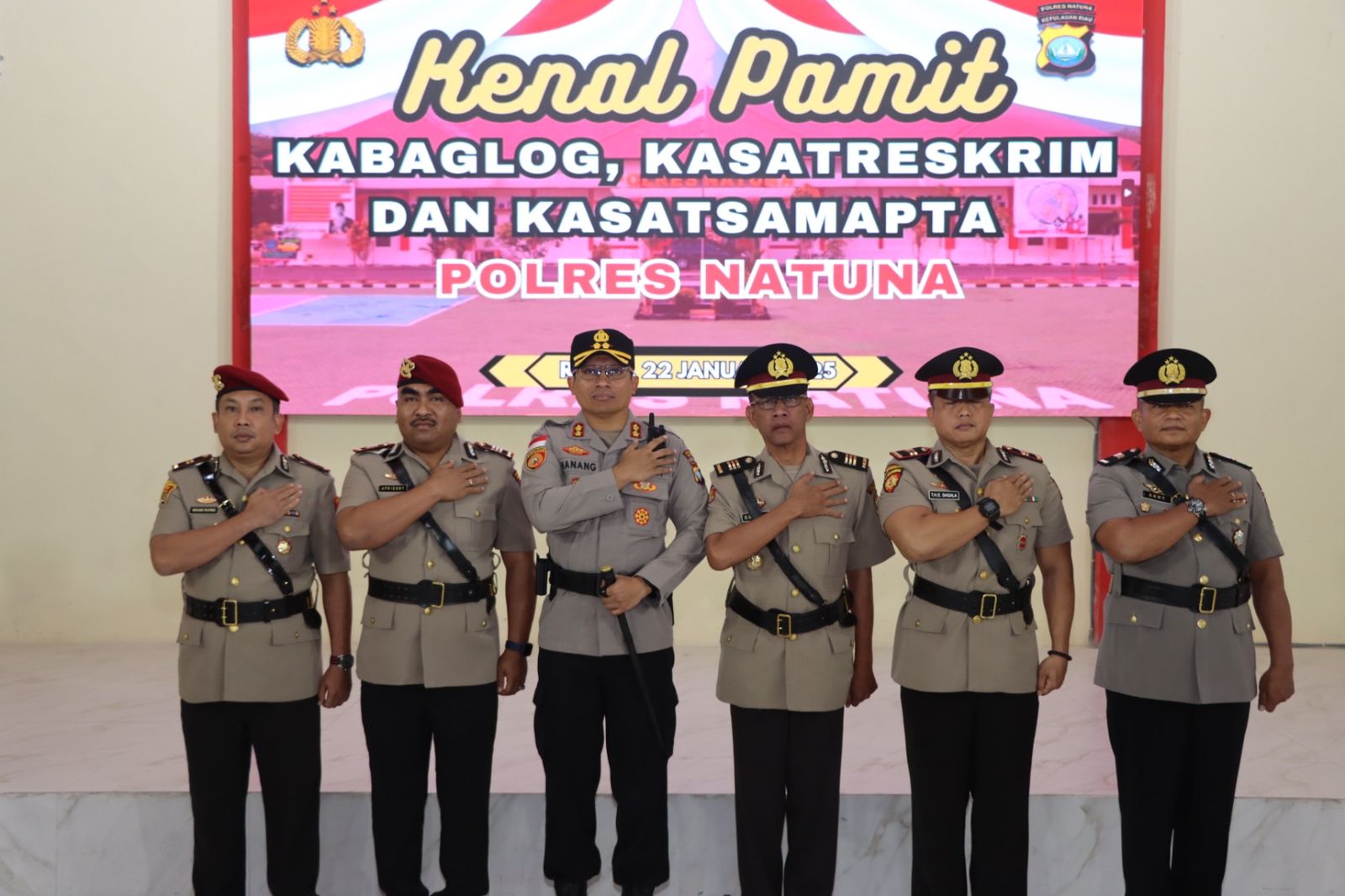 Kapolres Natuna Pimpin Pelantikan dan Serah Terima Jabatan Kabag Log, Kasat Reskrim dan Kasat Samapta