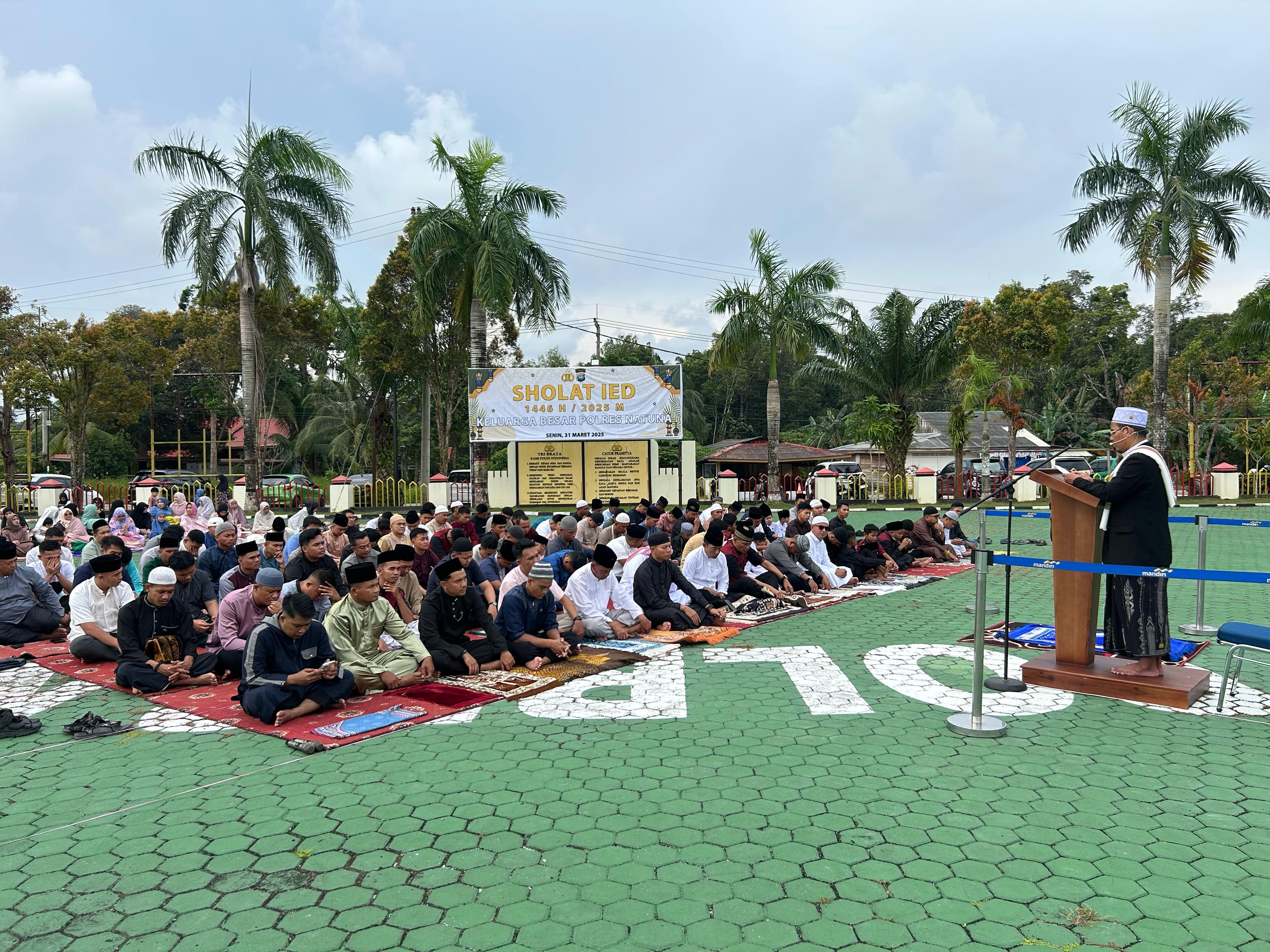 Polres Natuna Gelar Sholat Idul Fitri 1446 H, Pererat Hubungan dengan Masyarakat