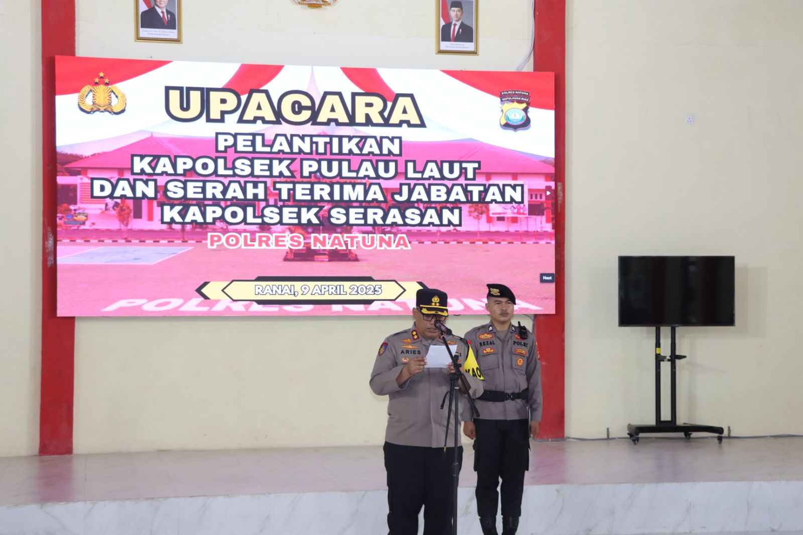 Kapolres Natuna Pimpin Pelantikan Kapolsek Pulau Laut dan Serah Terima Jabatan Kapolsek Serasan